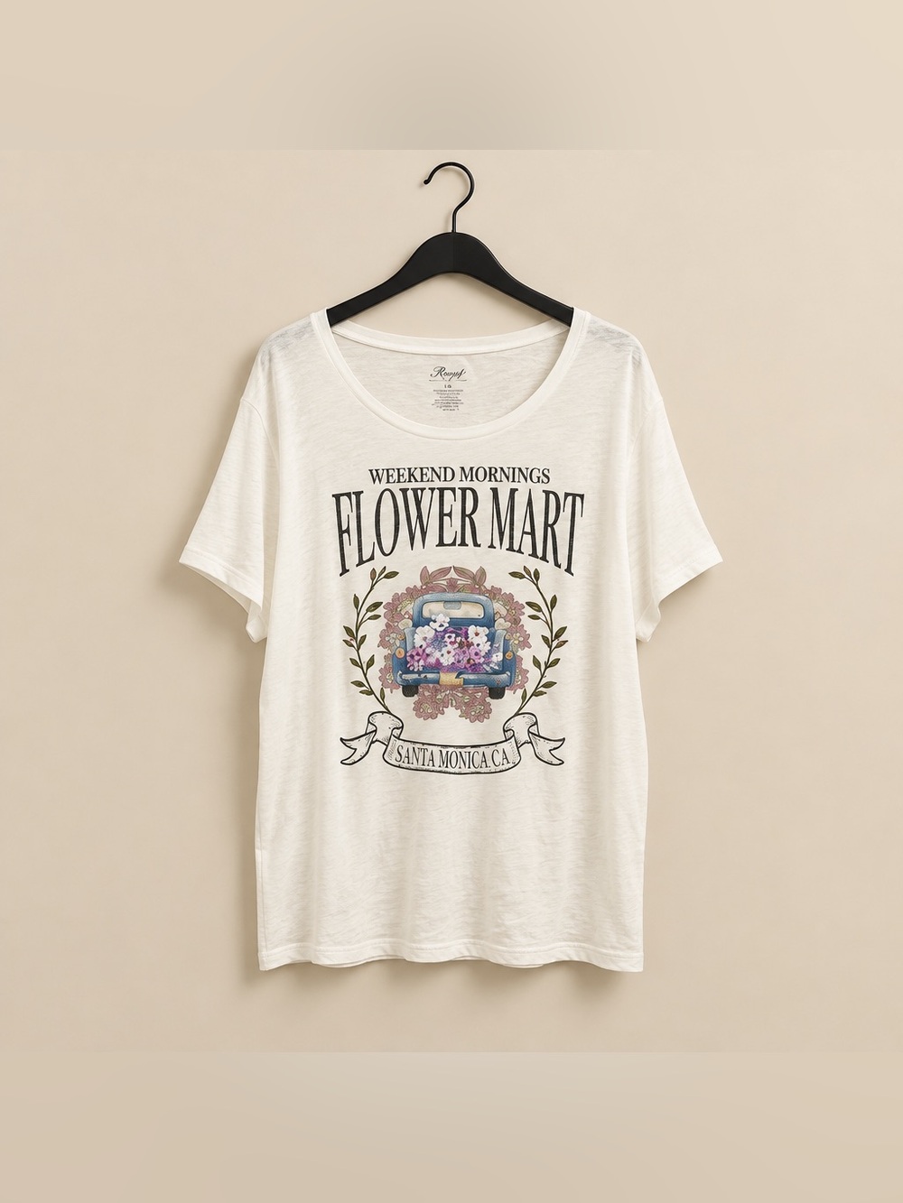 Fleurish 4x Weekend Mornings Flower Mart Santa Monica, CA Plus Size Graphic Tee